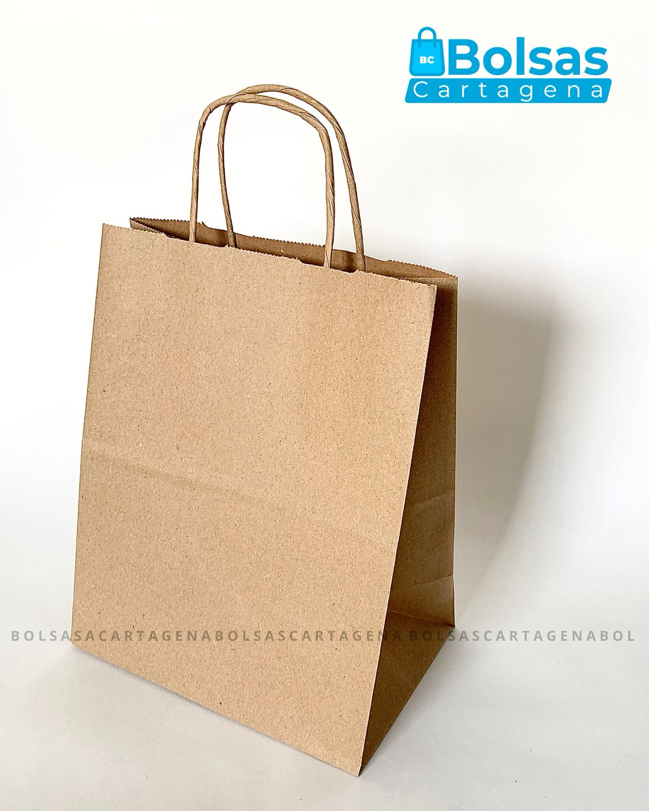 Bolsas de papel kraft natural y blanco.