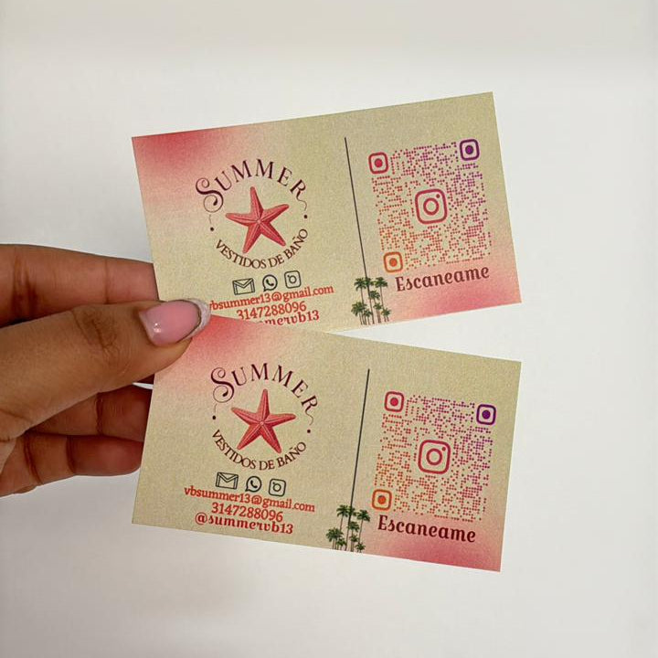 Tarjetas personalizadas.